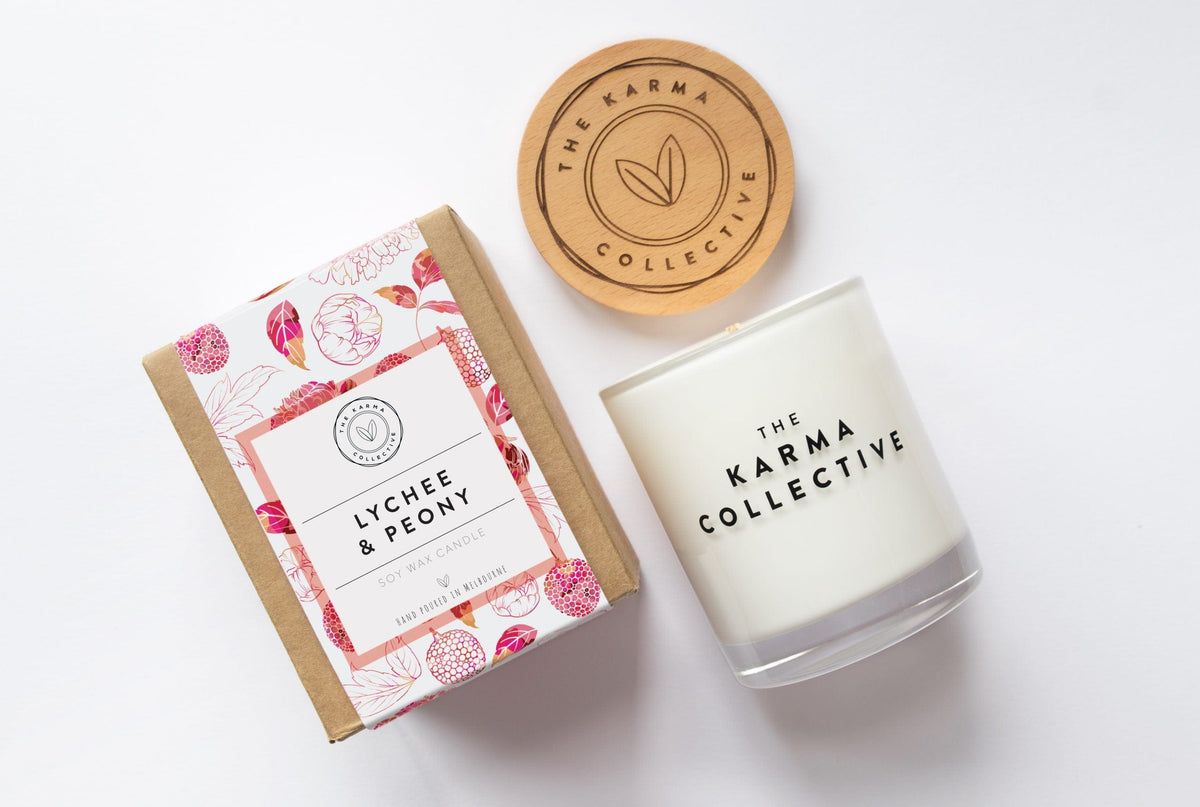 Lychee & Peony Scented Soy Candle