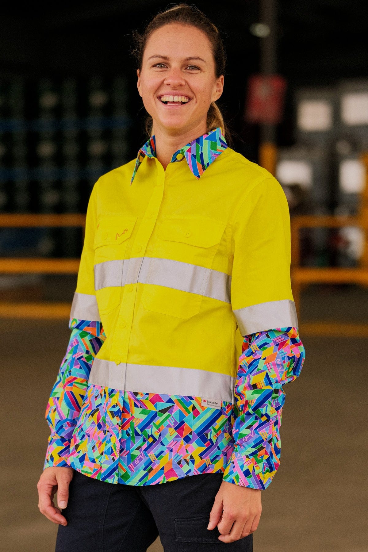 Women's Razzle Dazzle Yellow Day/Night Hi Vis Workshirt