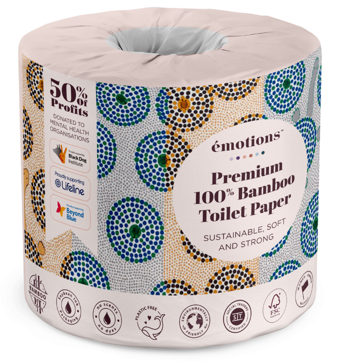 First Nations Art 100% Bamboo Toilet Paper (6 rolls x 8 packs)