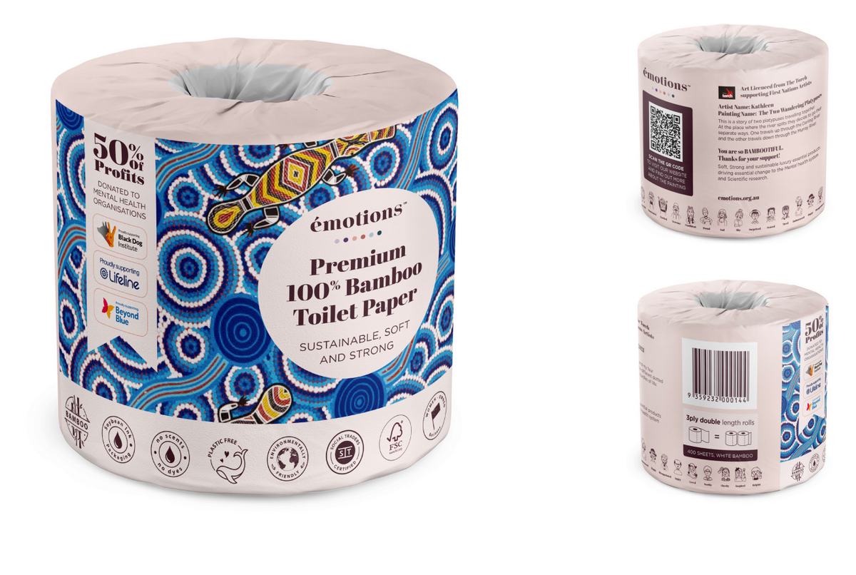 First Nations Art 100% Bamboo Toilet Paper (6 rolls x 8 packs)