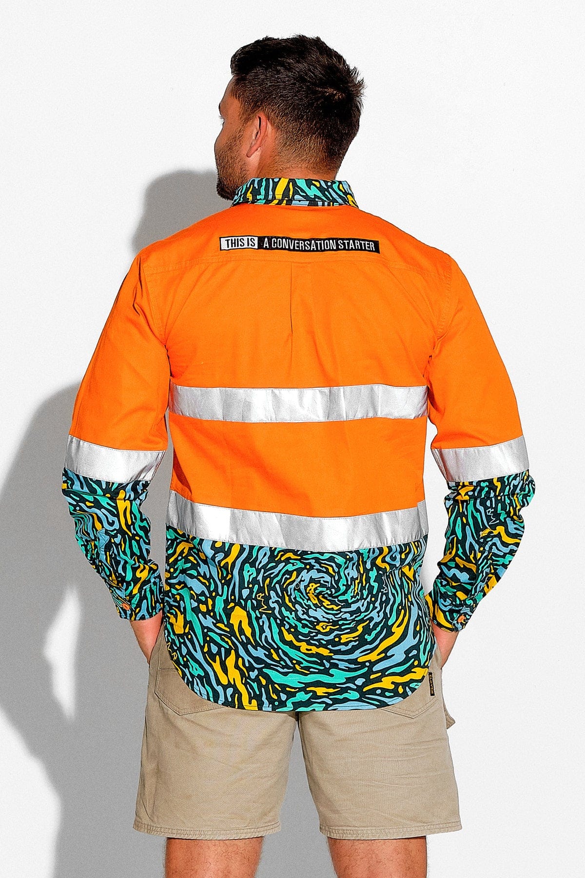 Mens-Spun-Out-Orange-Day-Night-HiVis-Workshirt-TradeMutt-Workshirts-Back