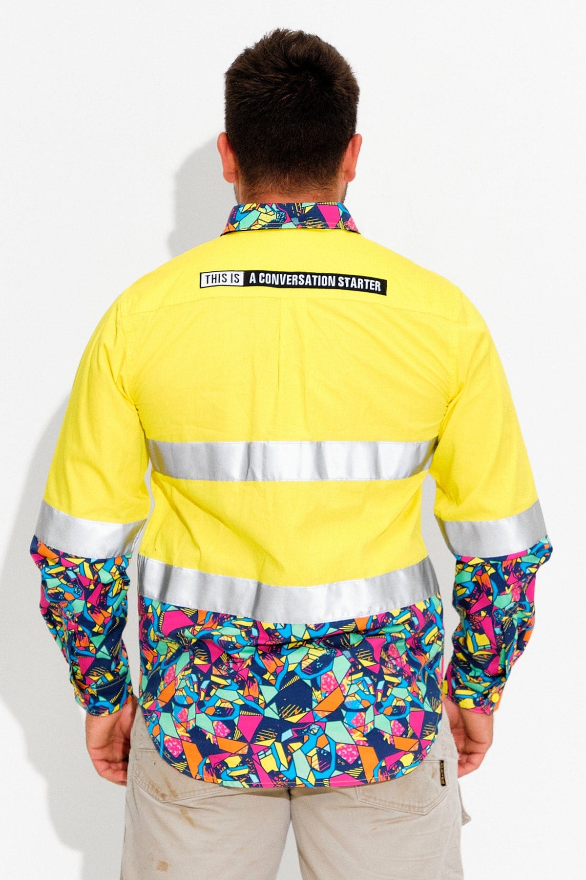 Mens-Ventura-Yellow-Day-Night-Hivis-Half-Button-Workshirt-TradeMutt-Workshirts-Back