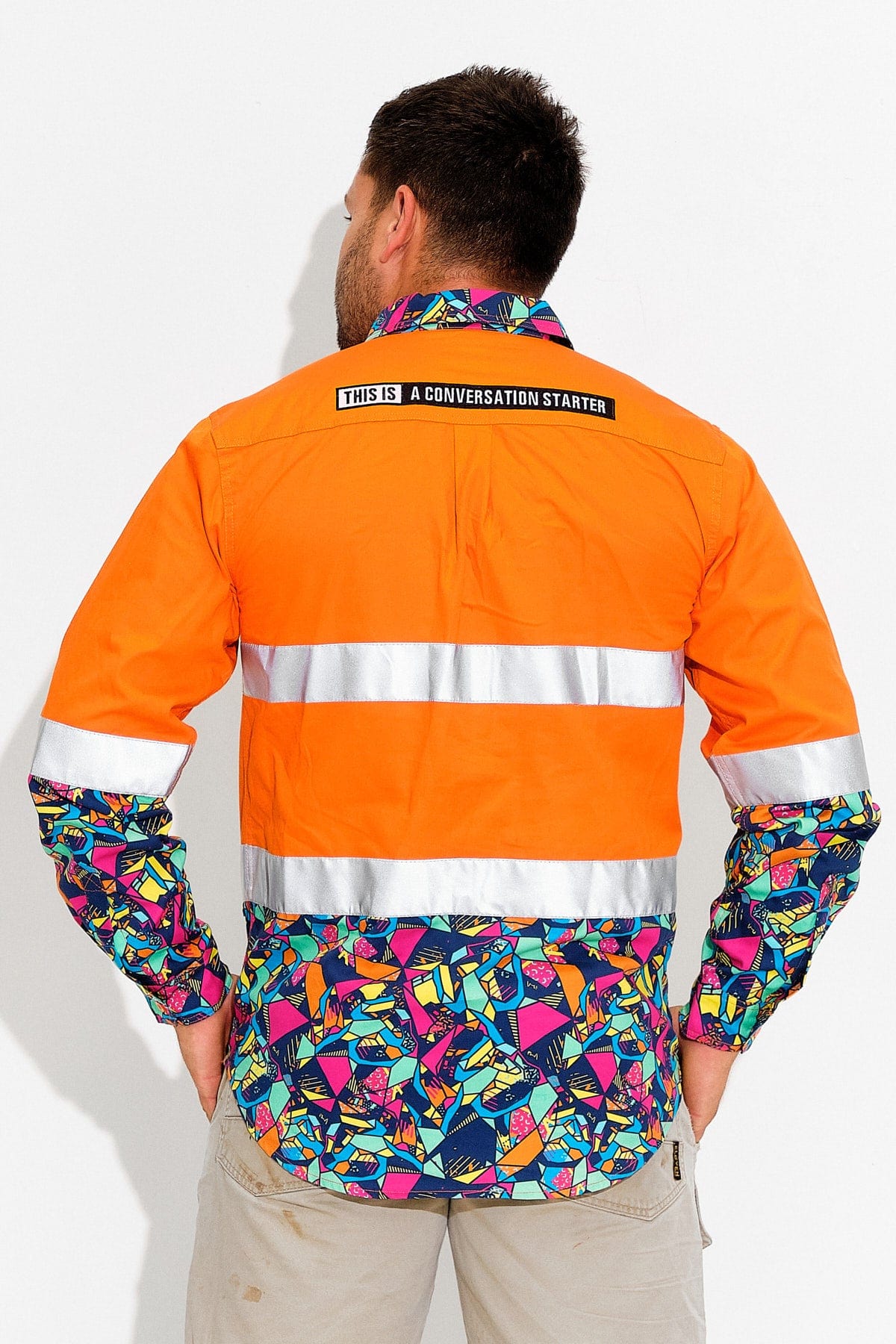 Mens-Ventura-Orange-Day-Night-Hivis-Half-Button-Workshirt-TradeMutt-Workshirts-Back