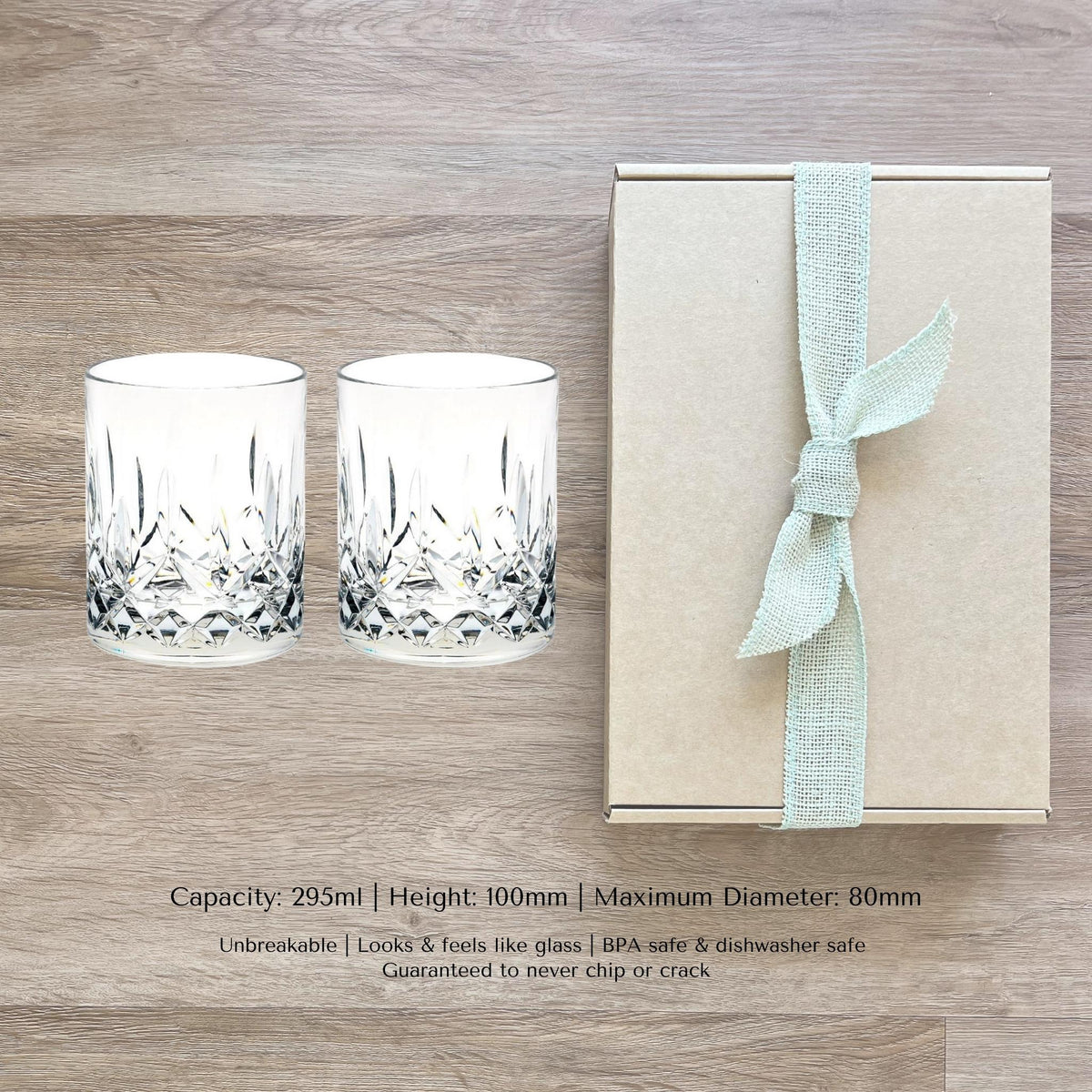 Sip back and chill-ax. Gift box with DStill diamond cut old fashion glasses.