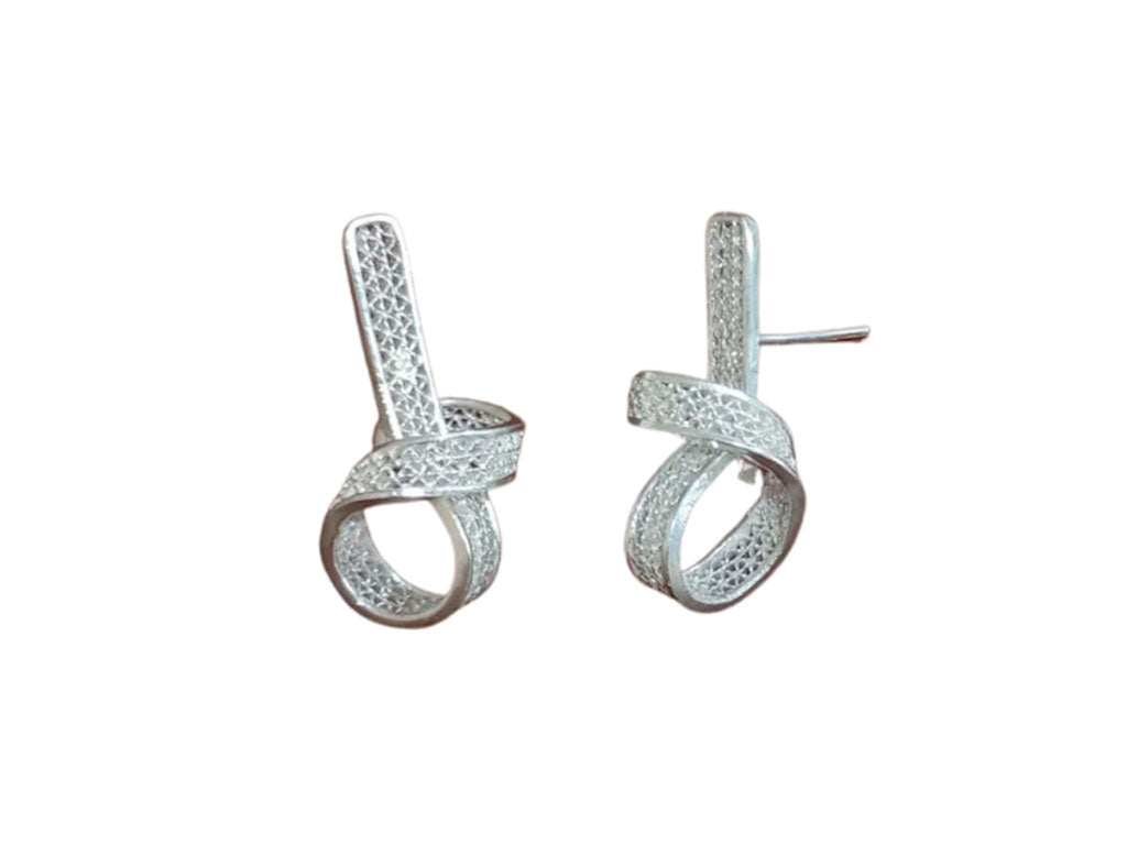 Knot Filigree Earrings Silver