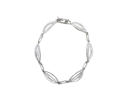 Nina Leaf Filigree Bracelet Silver