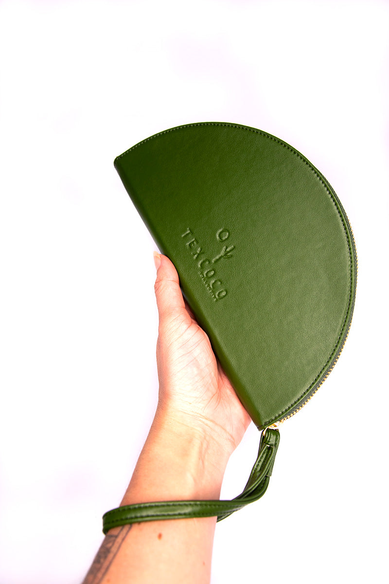 Cactus Leather 'Media Luna' Clutch bag. | Texcoco Collective