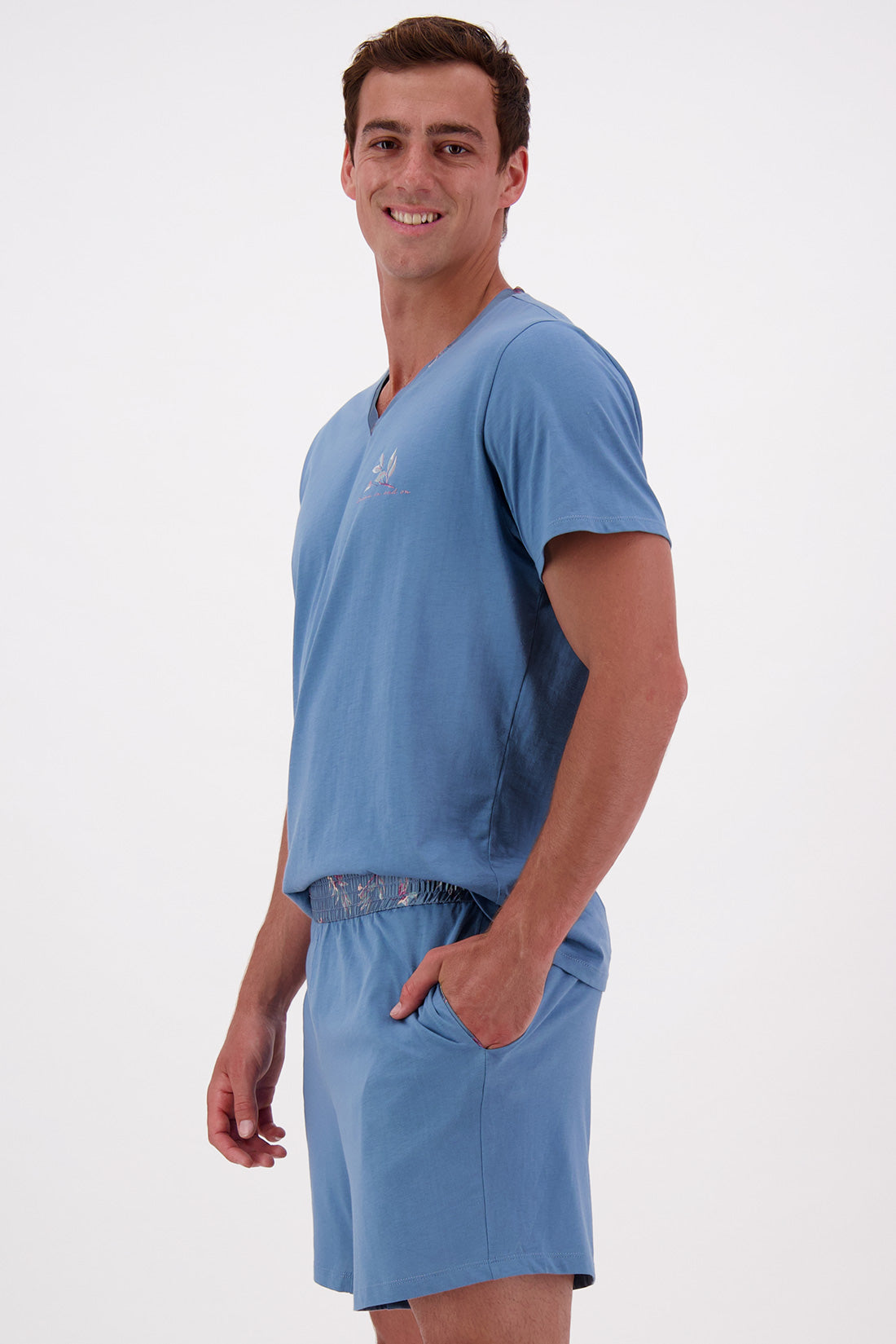 Men's Sleep Set - Australian Super Cotton Shirt and Shorts