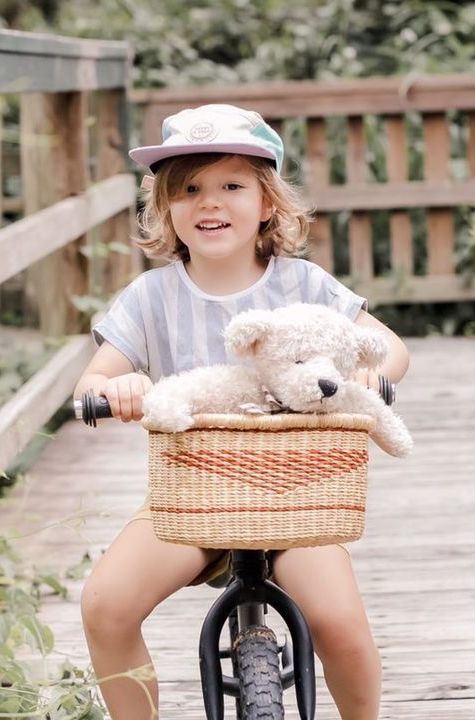 Children’s Bike Baskets - Handwoven - Teal - IMPERFECT
